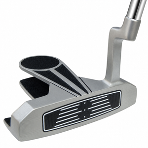 Integra SoooLong Blade putter rear three-quarter view with plumber's neck and straight shaft