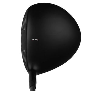 Acer SR1 mini driver clubhead viewed from above at address, showing the plain matte black crown