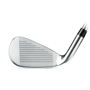 Acer XV HT iron clubhead shown face-on at address, with a chrome finish and a grooved hitting face