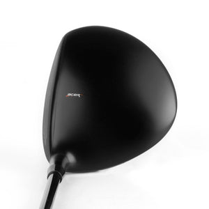Acer XV Thriver Mini crown viewed from above at address, a matte black pear shape with small branding