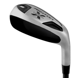 Ashton X-Launch hybrid iron head, back view, showing the hollow body with the black insert and the Ashton X badge.