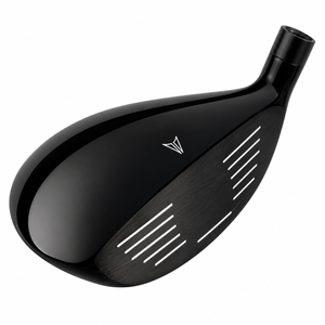 Heater AI-Series hybrid clubhead seen from the toe, with a glossy black crown sweeping back from a grooved face
