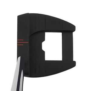 Inazone CB 400 mallet putter seen from above at address with red sight lines