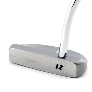 Inazone Cauldron mallet putter head in matte gray viewed face-on, showing the milled face
