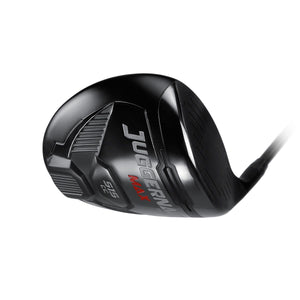 Juggernaut Max Draw driver seen from the toe, showing the black crown and red sole accents