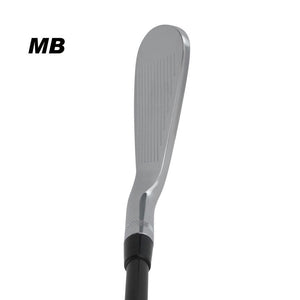 SMT MB-3 forged iron clubhead viewed from above at address, labelled MB, showing a thin chrome topline