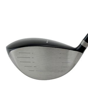 SMT Indio Offset Anti-Slice driver head, face view, showing the face with horizontal scoring lines above the silver sole.