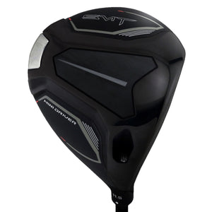 SMT mini driver head, sole view, showing the black sole with the SMT badge and a rear weight port.