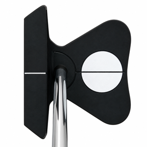 Heater Hi-9 ZT zero torque putter from above at address, with the shaft over the center of gravity and white alignment circle