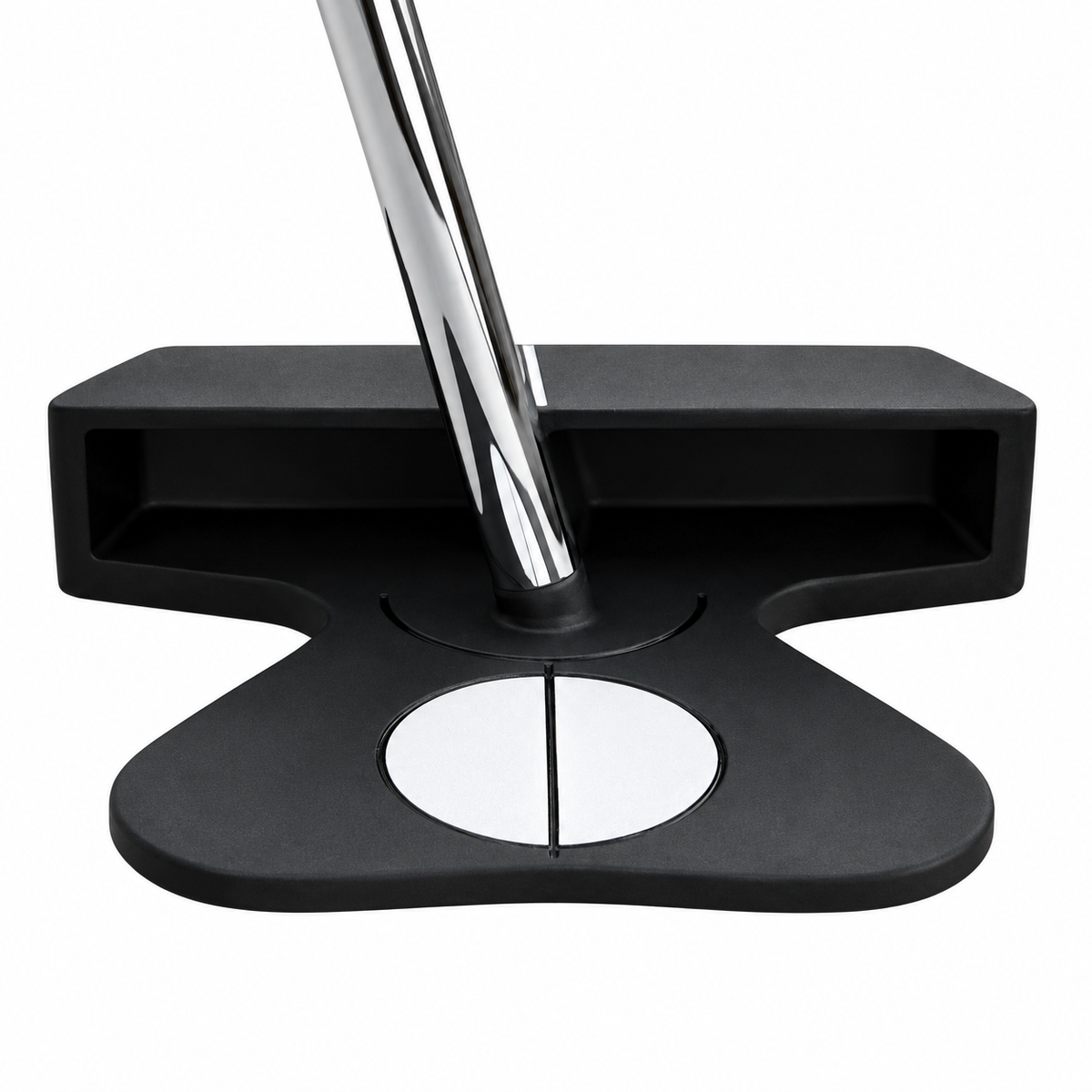 Heater Hi-9 ZT zero torque putter from behind, showing the shaft entering the center of the head