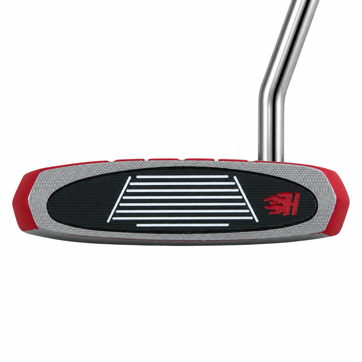 Heater III red putter face with black milled insert and single bend shaft