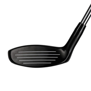 Acer SR1 hybrid clubhead shown face-on, with a dark grooved hitting face and a shallow rounded profile