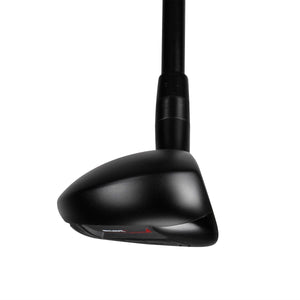 Acer SR1 hybrid clubhead seen from the toe, with a matte black crown and a shallow rounded profile