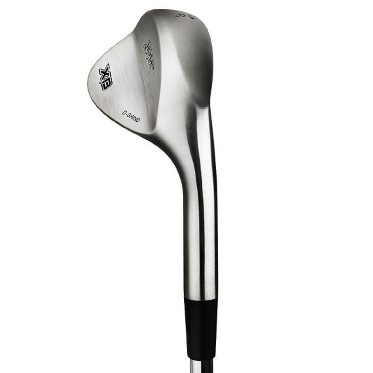 Acer XB satin wedge clubhead viewed down the toe, showing the sole grind and satin finish