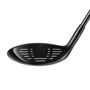 Acer XDS fairway wood shown face-on, with a dark grooved hitting face and shallow profile