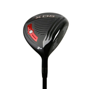 Acer XDS fairway wood sole in black with XDS branding, red accents and a 3 wood marking