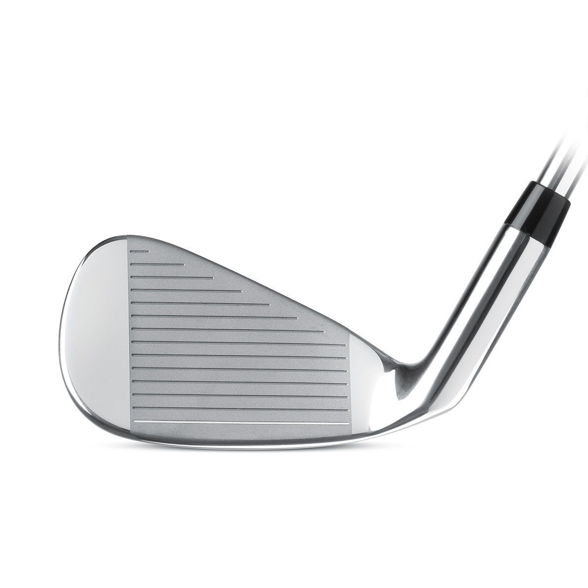 Acer XV iron head, face view, showing the satin chrome face with full-length scoring lines.