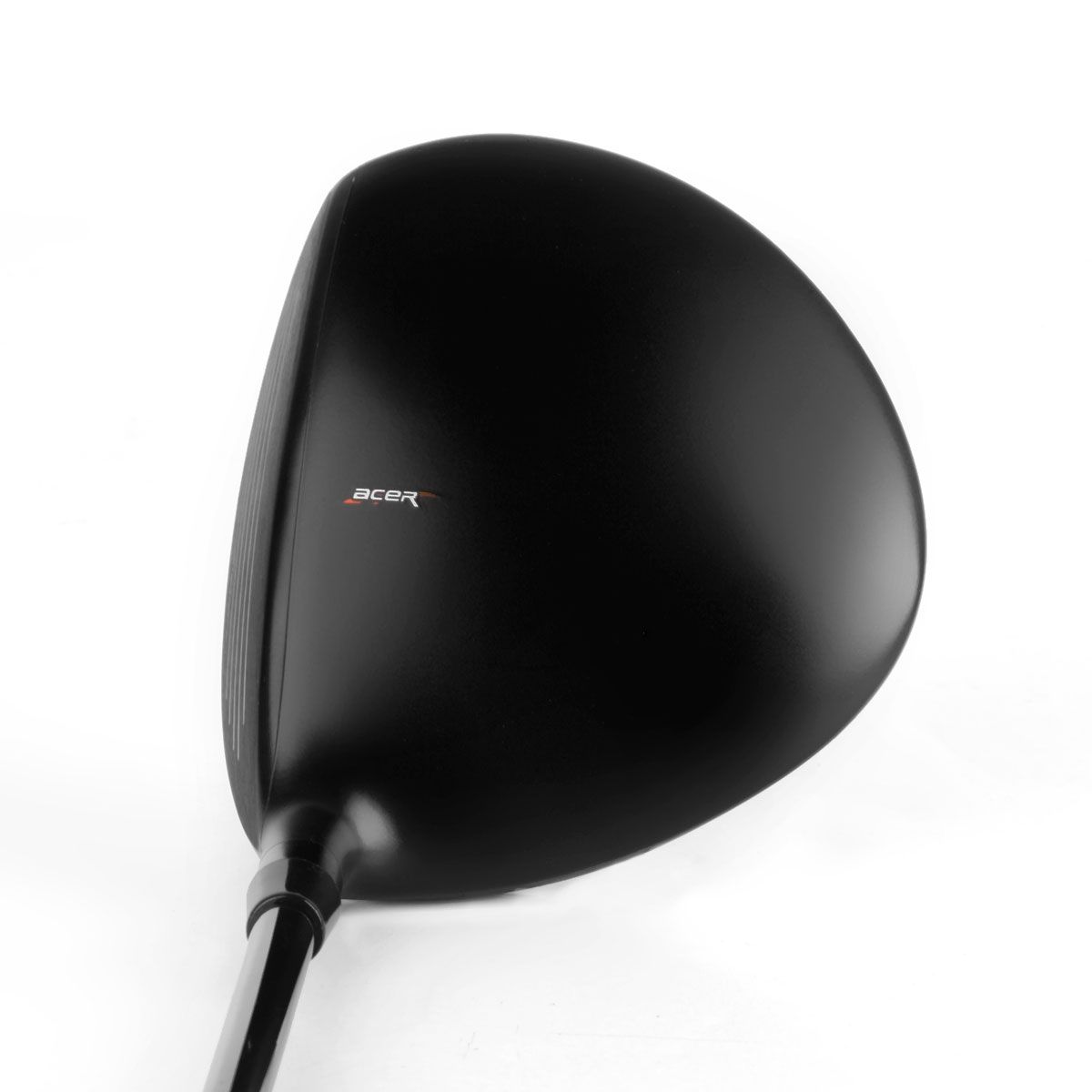 Acer XV Thriver Mini crown viewed from above at address, a matte black pear shape with small branding