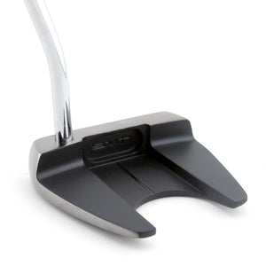 SMT Dead Eye Armlock putter, 3/4 view from behind showing the black winged mallet head