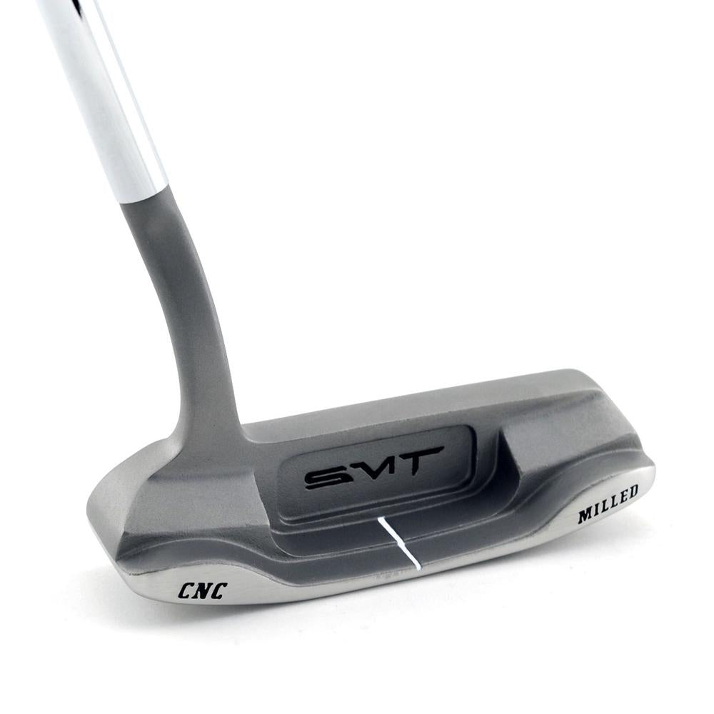 SMT Dead Eye 1 blade putter, 3/4 view from behind showing the SMT back cavity and CNC milled detailing