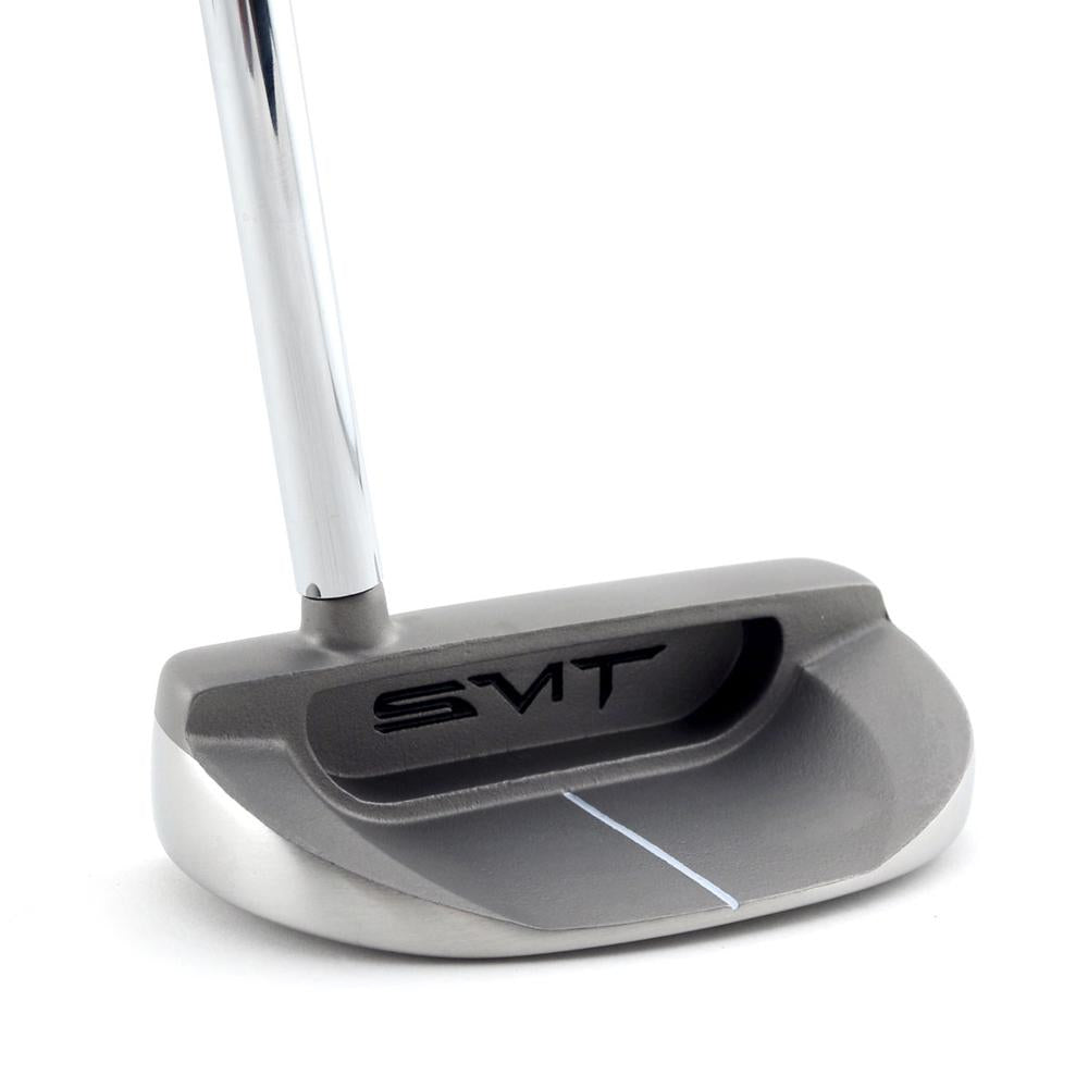 SMT Dead Eye 3 compact mid mallet putter, 3/4 view from behind showing the SMT back cavity and sight line