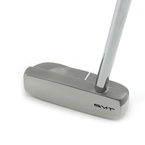 Front view of the SMT Dead Eye 3 putter's two-way milled stainless steel face