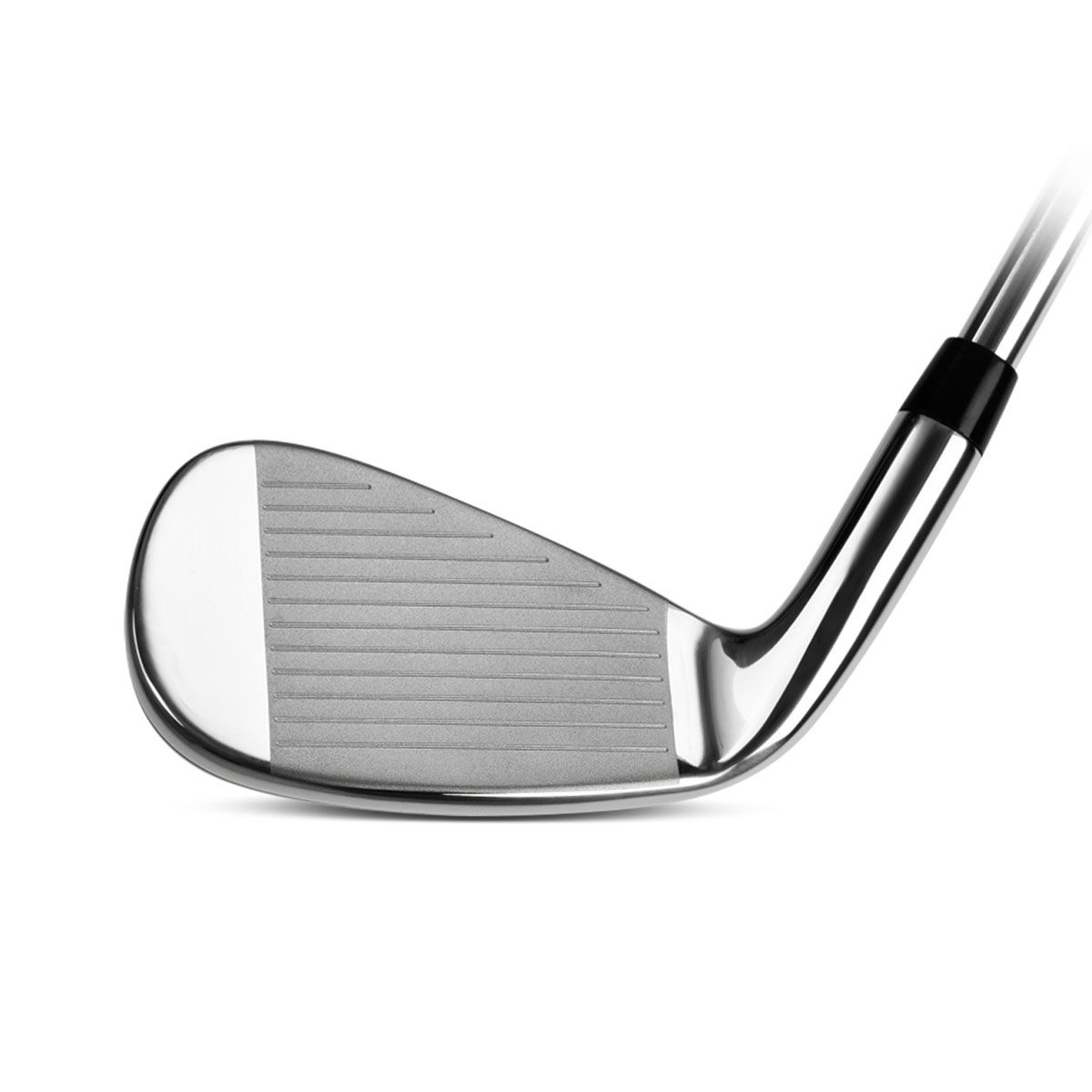 Dynacraft Prophet CB Flexface iron head, face view, showing the chrome face with full-length scoring lines.