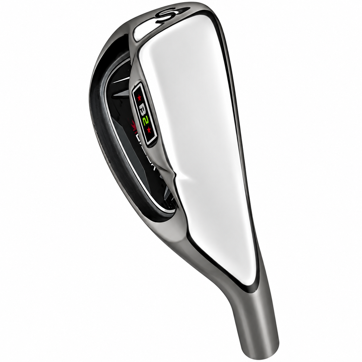 Heater B2 iron head, top-down address view, showing the wide topline with the dark back cavity visible behind it.