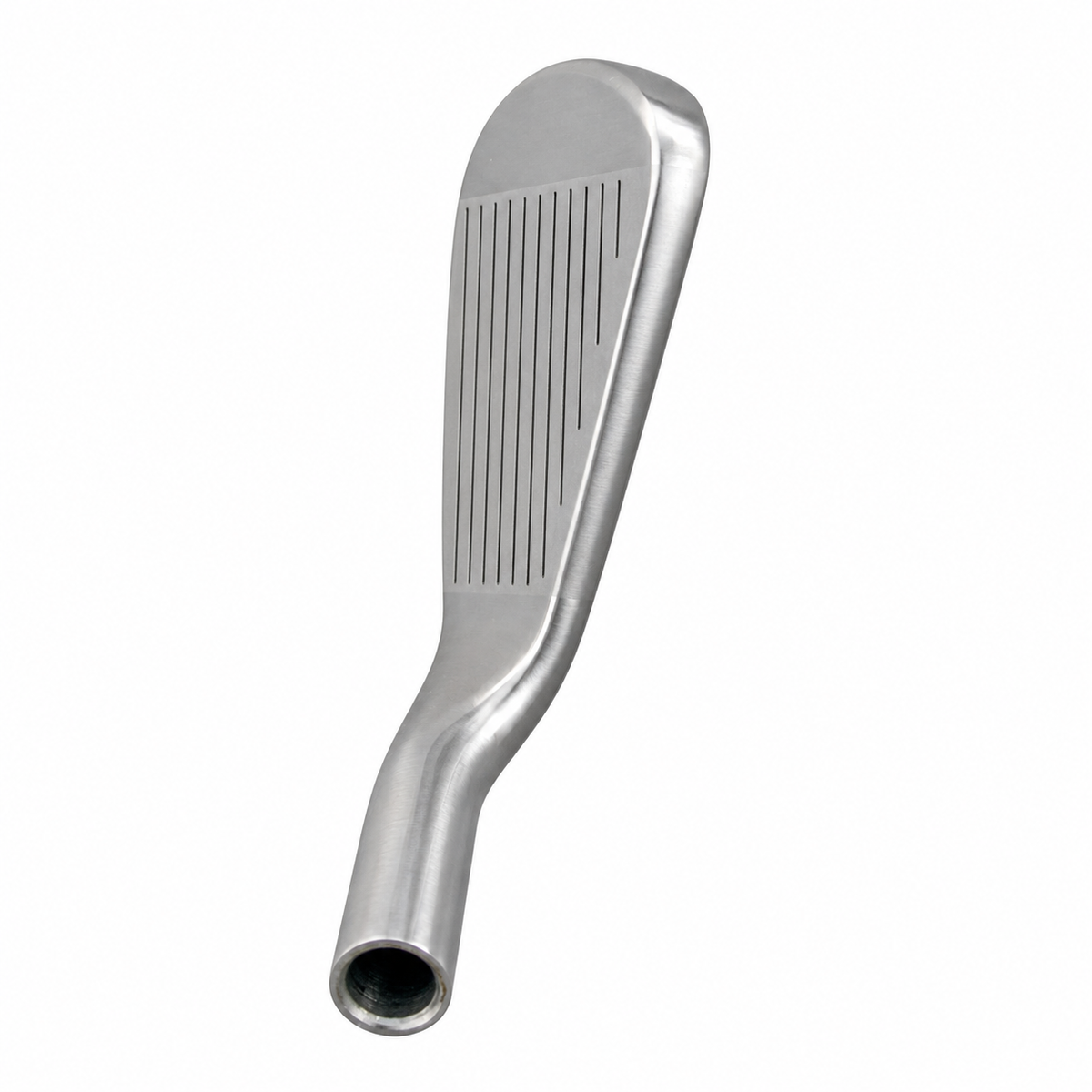 Heater B7 iron clubhead viewed from above at address, showing the topline and the grooved face below it