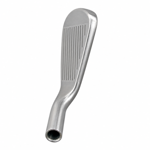 Heater B7 iron clubhead viewed from above at address, showing the topline and the grooved face below it