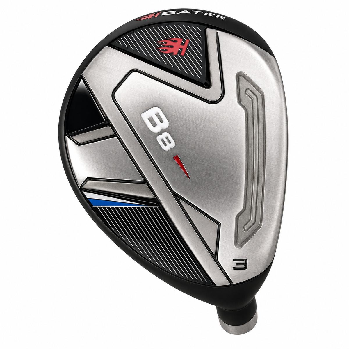Heater B8 hybrid sole in silver, black and red, carrying the Heater B8 badge and a number 3 near the toe