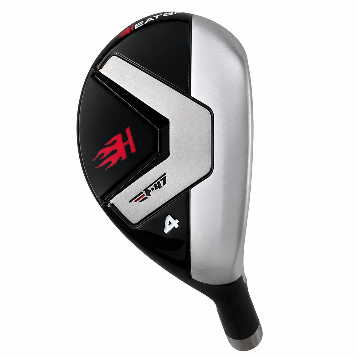 Heater F-47 hybrid sole in black and silver with red Heater branding, white chevron accents and a number 4 near the toe