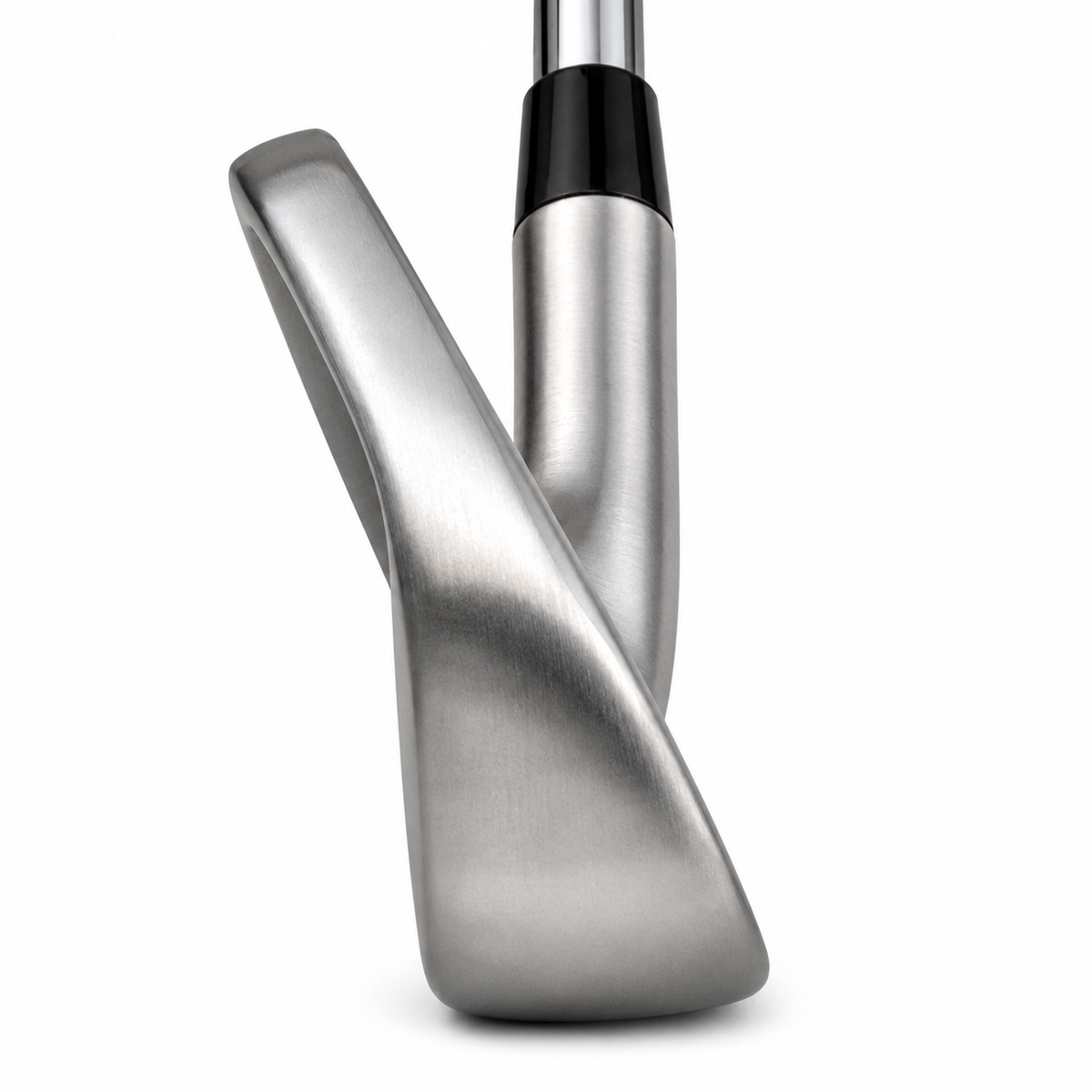 Heater H-9BC iron clubhead viewed down the toe, showing the satin sole profile and topline