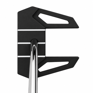 Heater ZZ-3 Zero Torque mallet putter head, address view, showing the topline, alignment lines and the open rear wings.