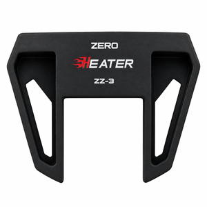 Heater ZZ-3 Zero Torque mallet putter head, sole view, showing the black sole with the Zero, Heater and ZZ-3 markings.