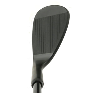Inazone 3.0 CNC spin wedge head in black finish, upright face view, showing the full CNC milled spin grooves from heel to toe.