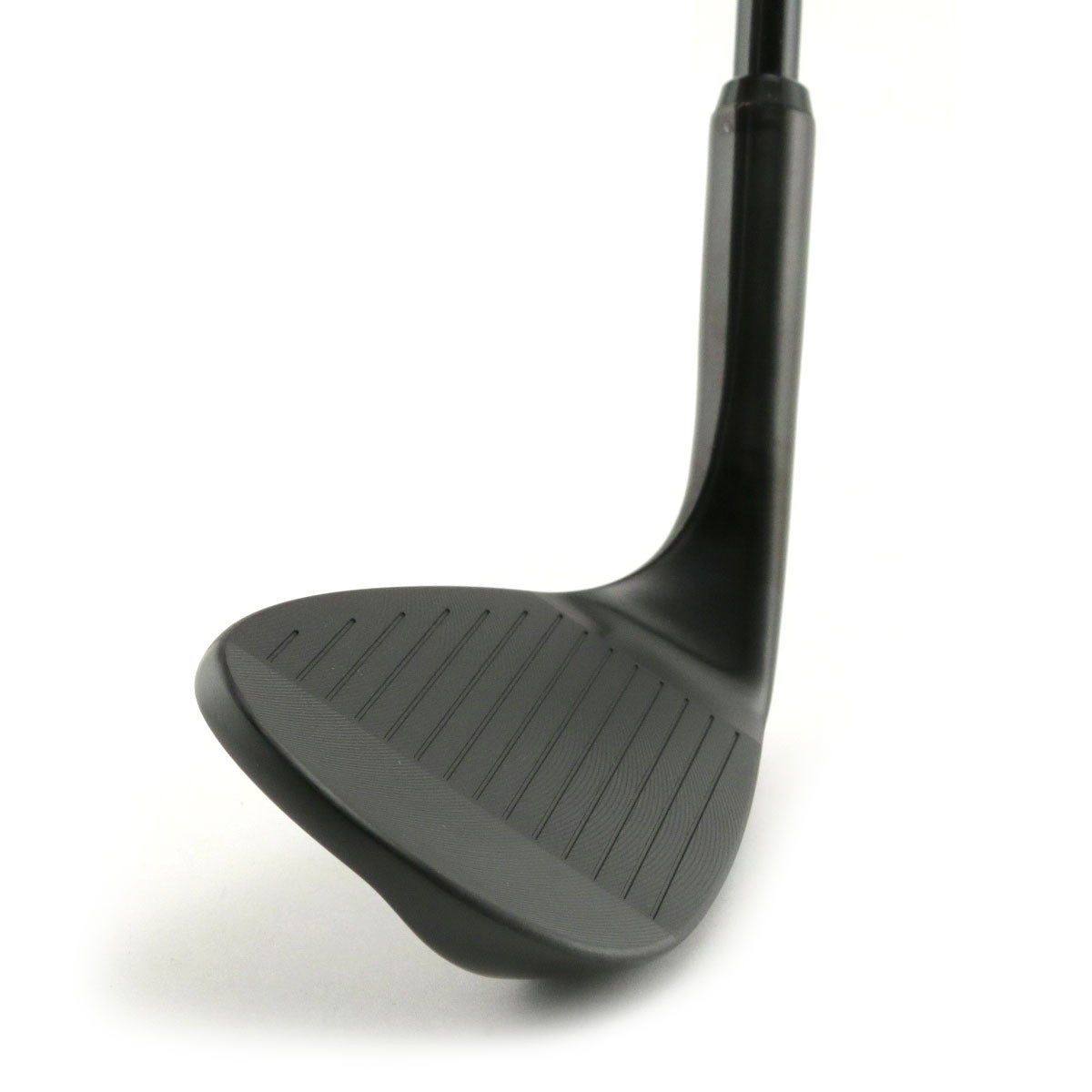 Inazone 3.0 CNC spin wedge head in black finish, toe view, showing the blade profile and sole grind from the toe side.