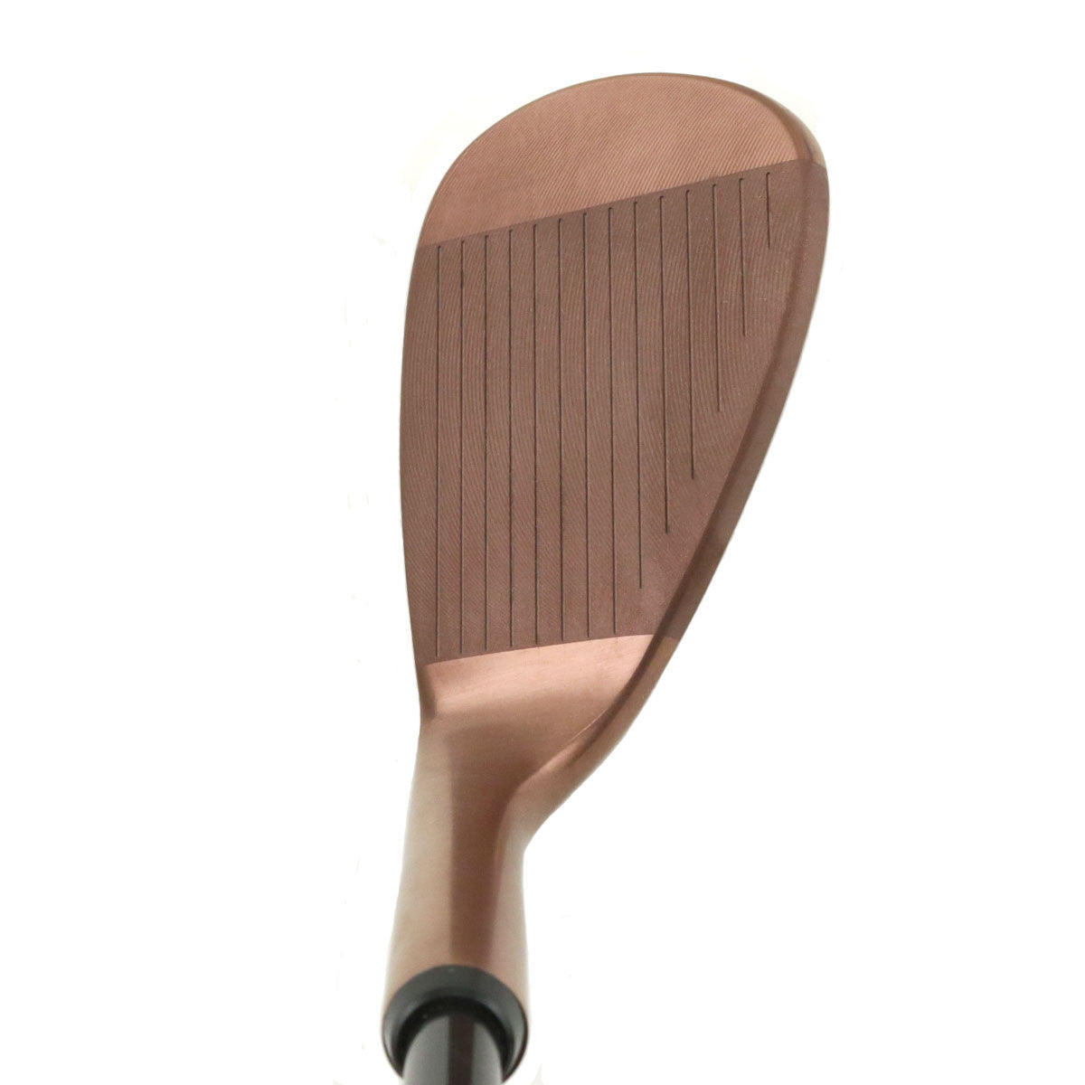 Inazone 3.0 CNC spin wedge head in copper finish, upright face view, showing the full CNC milled spin grooves from heel to toe.