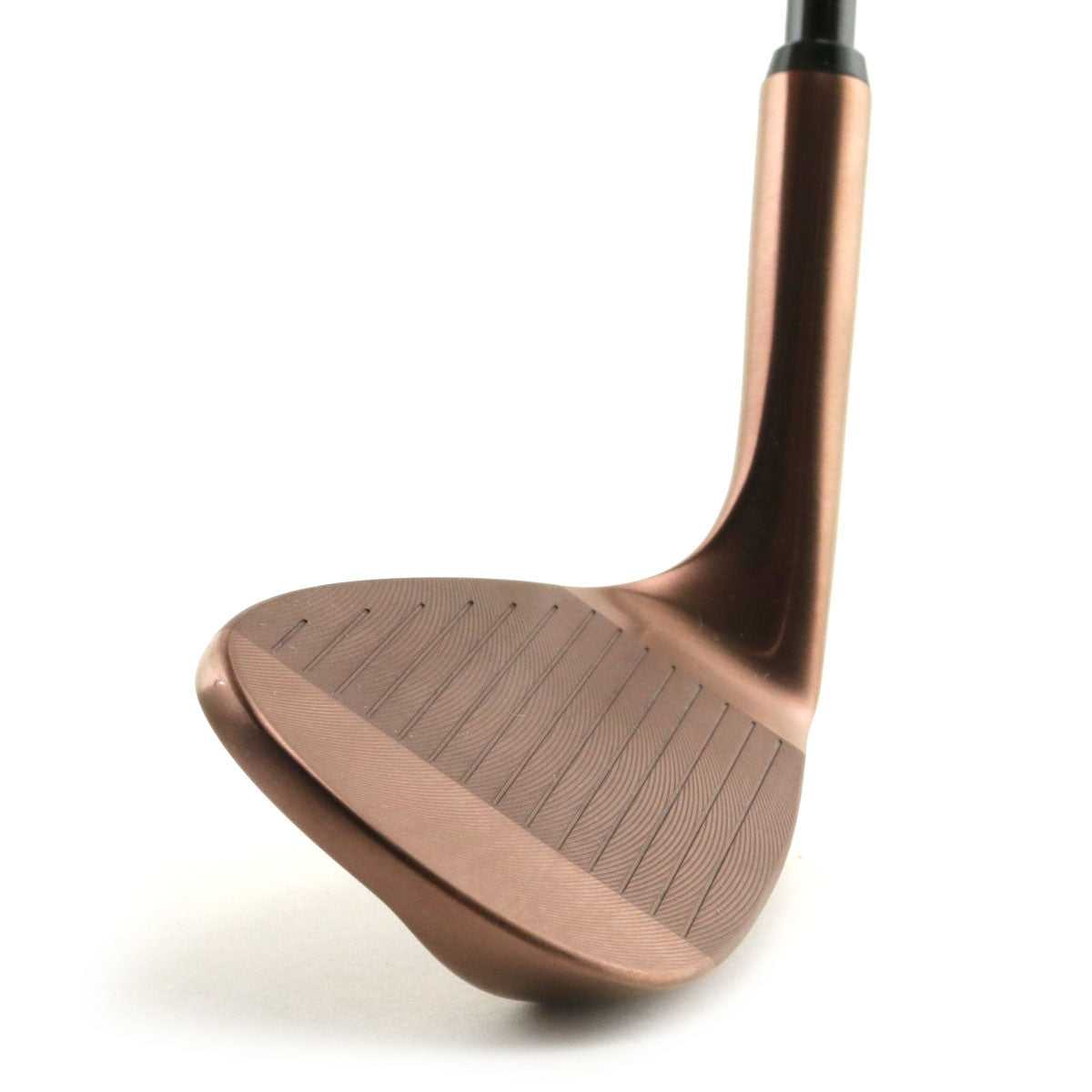 Inazone 3.0 CNC spin wedge head in copper finish, toe view, showing the blade profile and sole grind from the toe side.