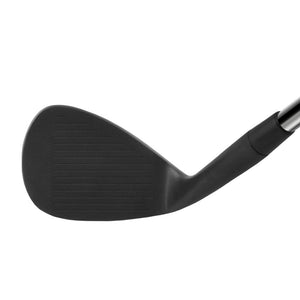 Inazone Shadow 2.0 CNC spin wedge head in dark gunmetal finish, face view at address, showing the grooved face, leading edge and topline.