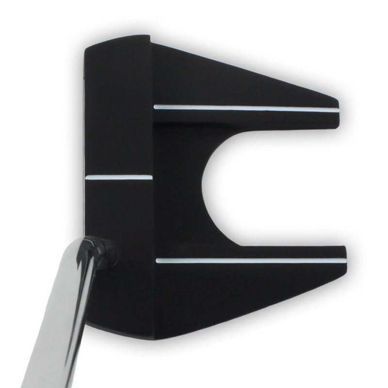 Inazone Armbar putter seen from above at address with white alignment lines