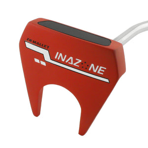 Inazone ZH Mallet putter sole in red with white Inazone branding