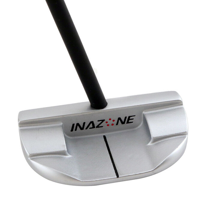 Back view of the Inazone C87 mallet putter head showing the Inazone badge and alignment line