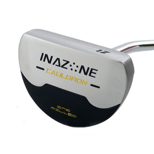 Inazone Cauldron mallet putter sole in matte gray with Inazone branding