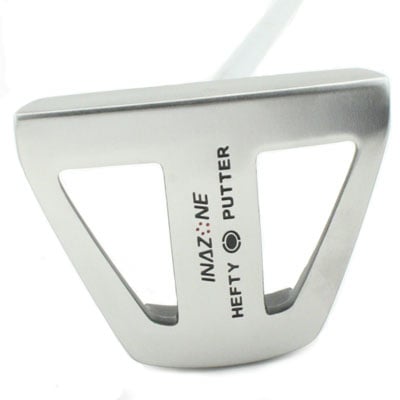 Sole of the Inazone Hefty putter with Inazone Hefty Putter branding