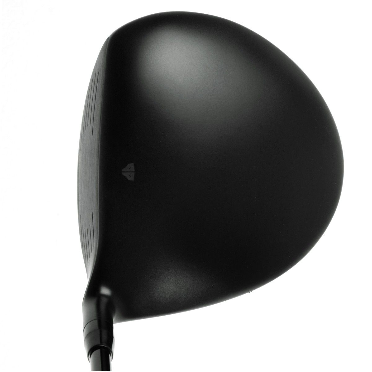 Juggernaut Draw driver crown viewed from above at address, a plain matte black head with a small alignment mark