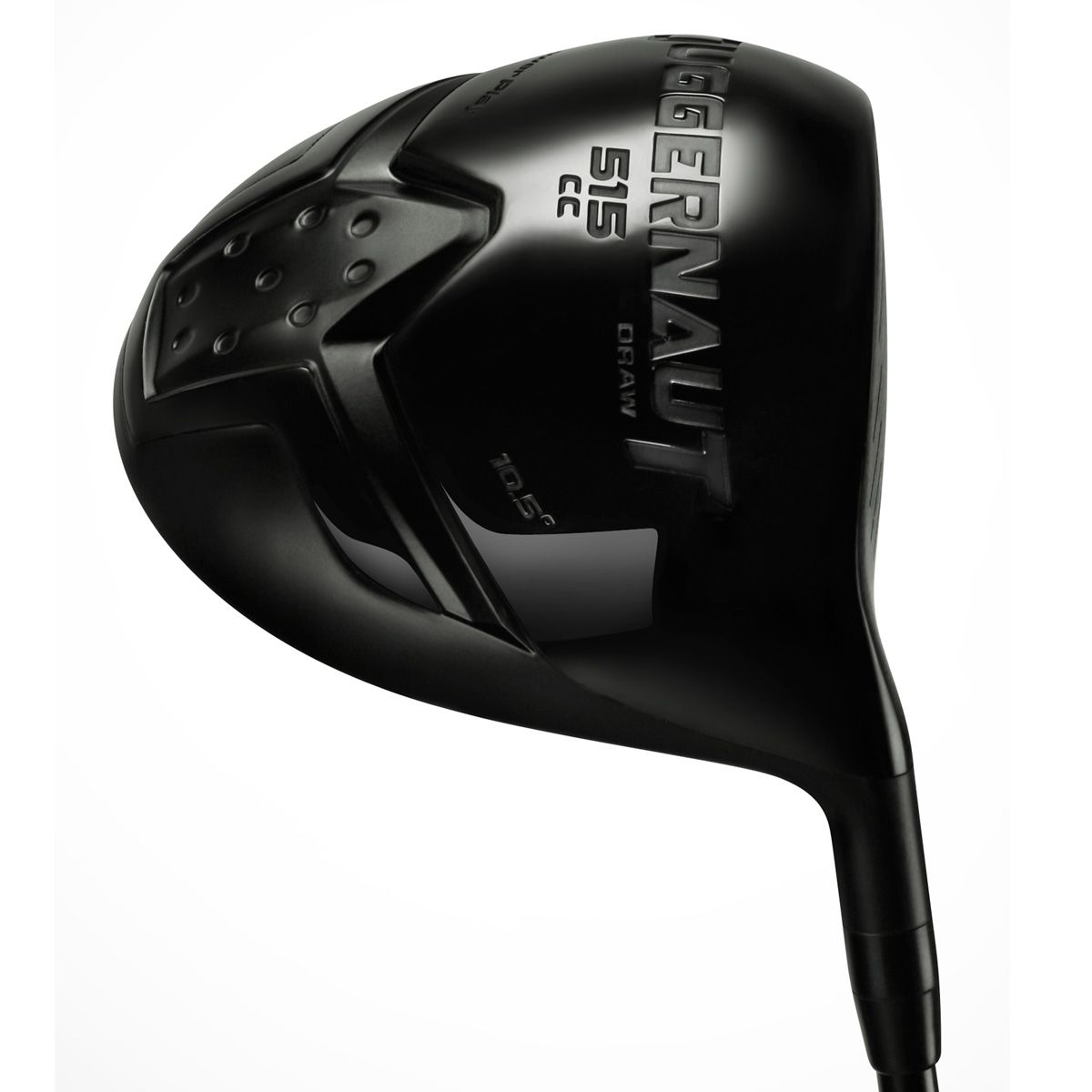 Juggernaut Draw driver sole in matte black with Juggernaut branding and draw-bias weighting toward the heel