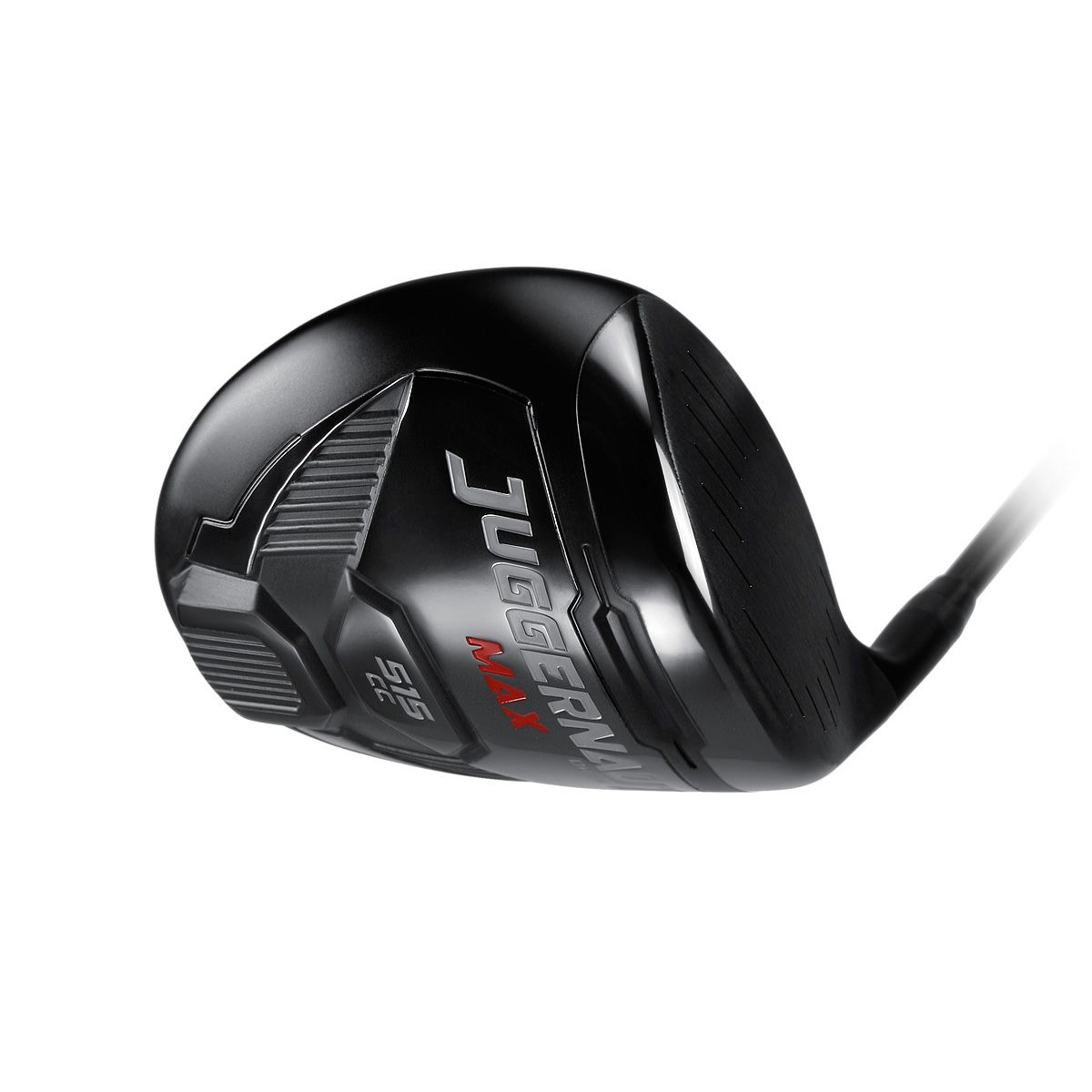Juggernaut Max Draw driver seen from the toe, showing the black crown and red sole accents