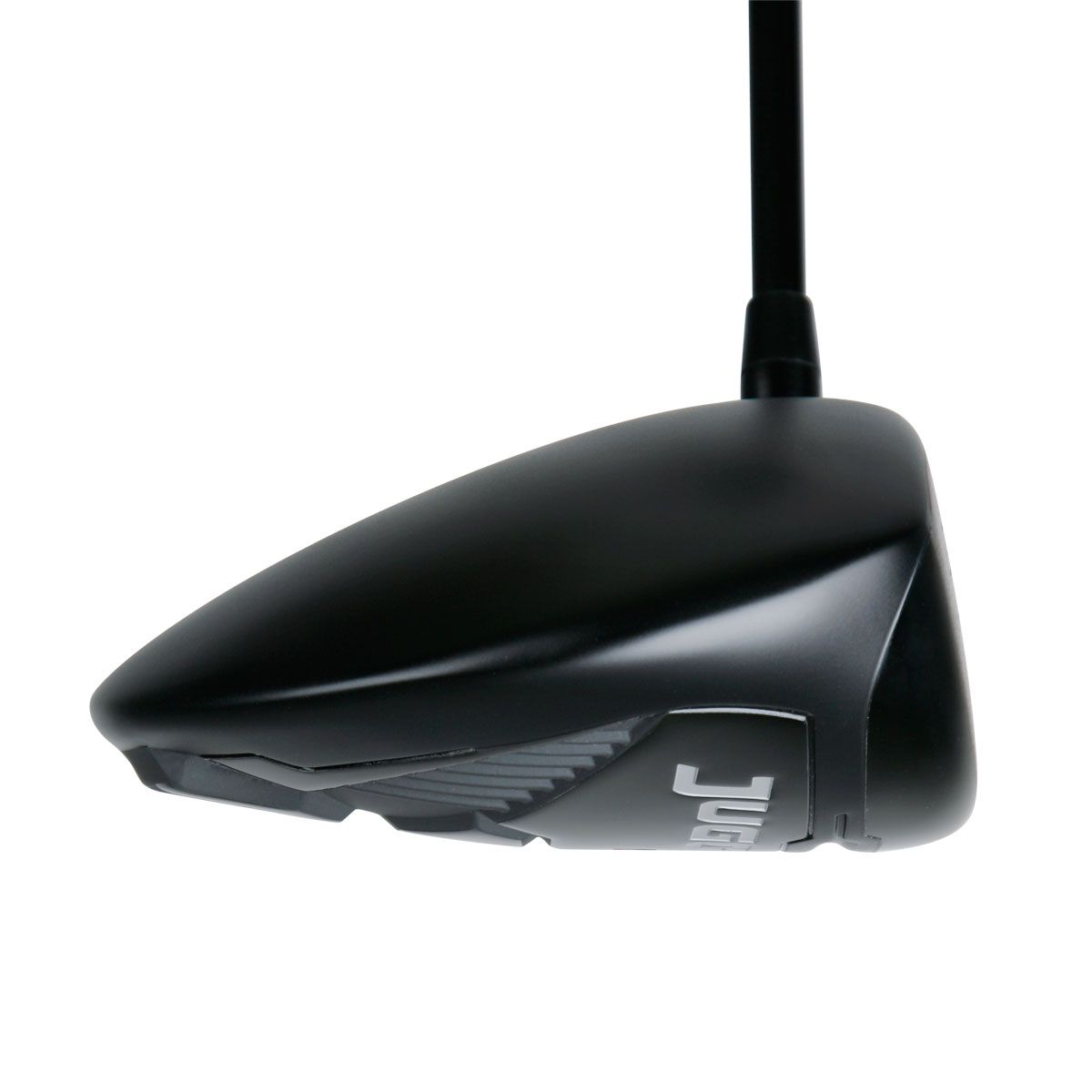 Juggernaut Max driver seen in profile from behind, showing the black crown and silver sole trim