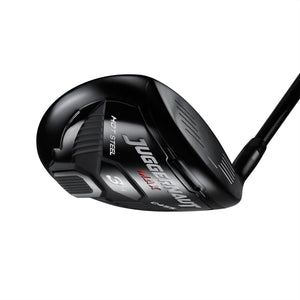 Juggernaut Max fairway wood shown at a three-quarter angle, with a glossy black crown and Juggernaut Max branding on the sole